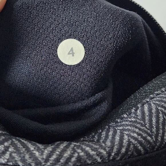 Lululemon Pace Rival Crop Giant Herringbone Black Heathered Luxtreme Mesh Rare - Picture 9 of 13